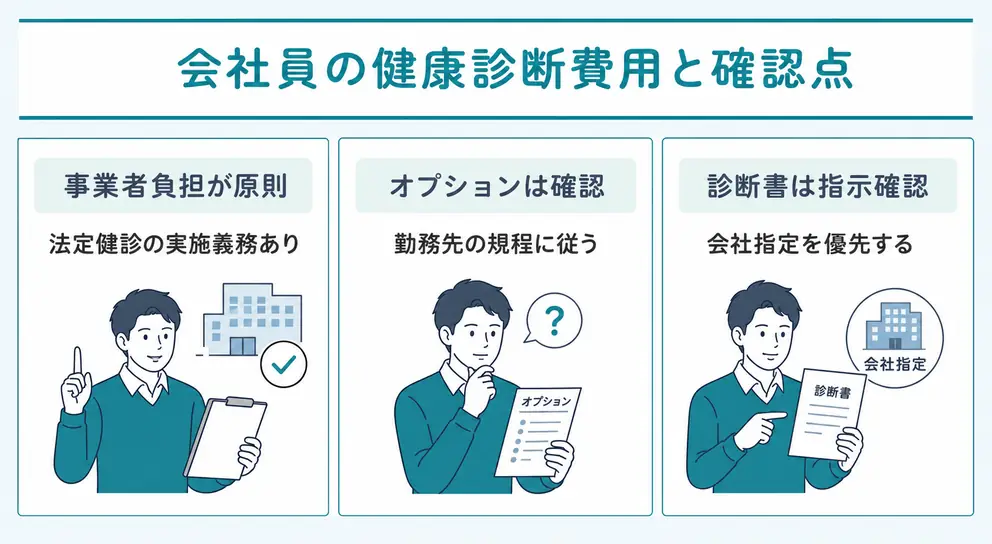 会社員の健康診断費用は法定健診なら事業者負担が原則