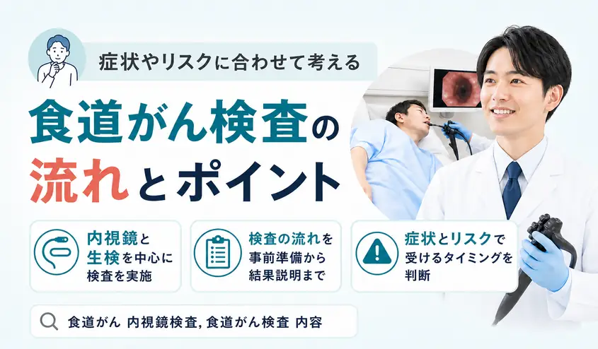 食道がん検査の内容と内視鏡検査の流れ・生検やCTで確認すること