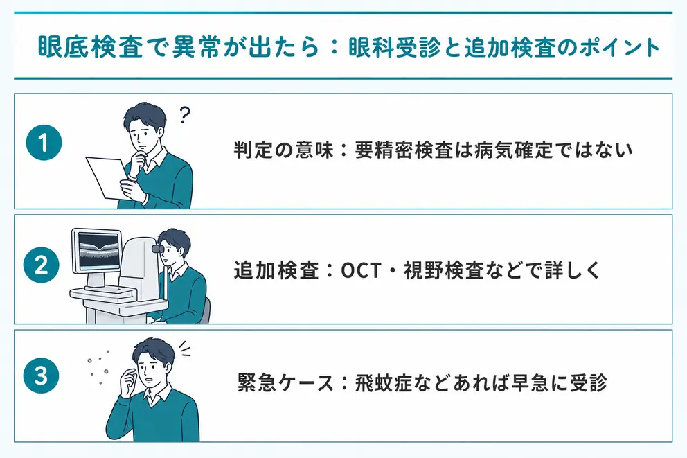 眼底検査で引っかかった場合は眼科で原因を確認する