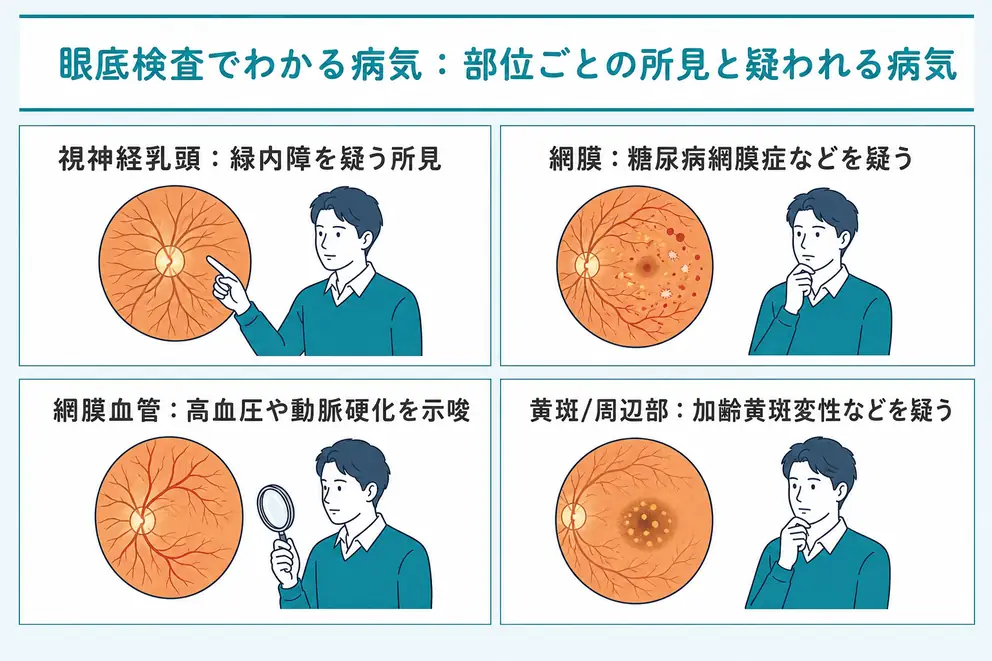 眼底検査でわかる病気は緑内障や糖尿病網膜症など幅広い