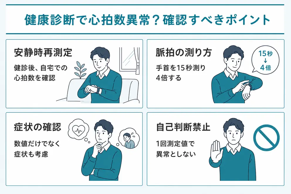 心拍数は数値だけで決めず安静時の変化と症状を合わせて確認する