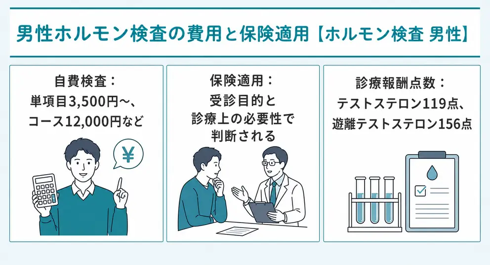 男性ホルモン検査の費用は自費か保険診療かで大きく異なる