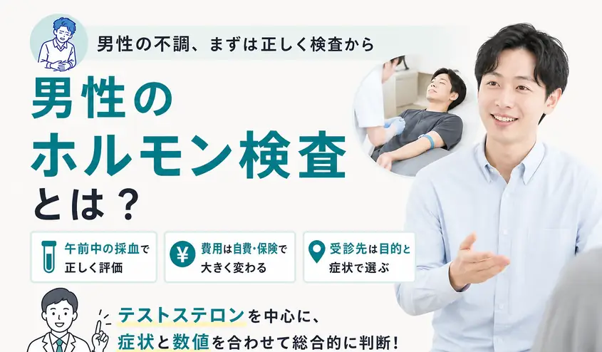 男性のホルモン検査で分かること・費用と保険適用・受診できる診療科