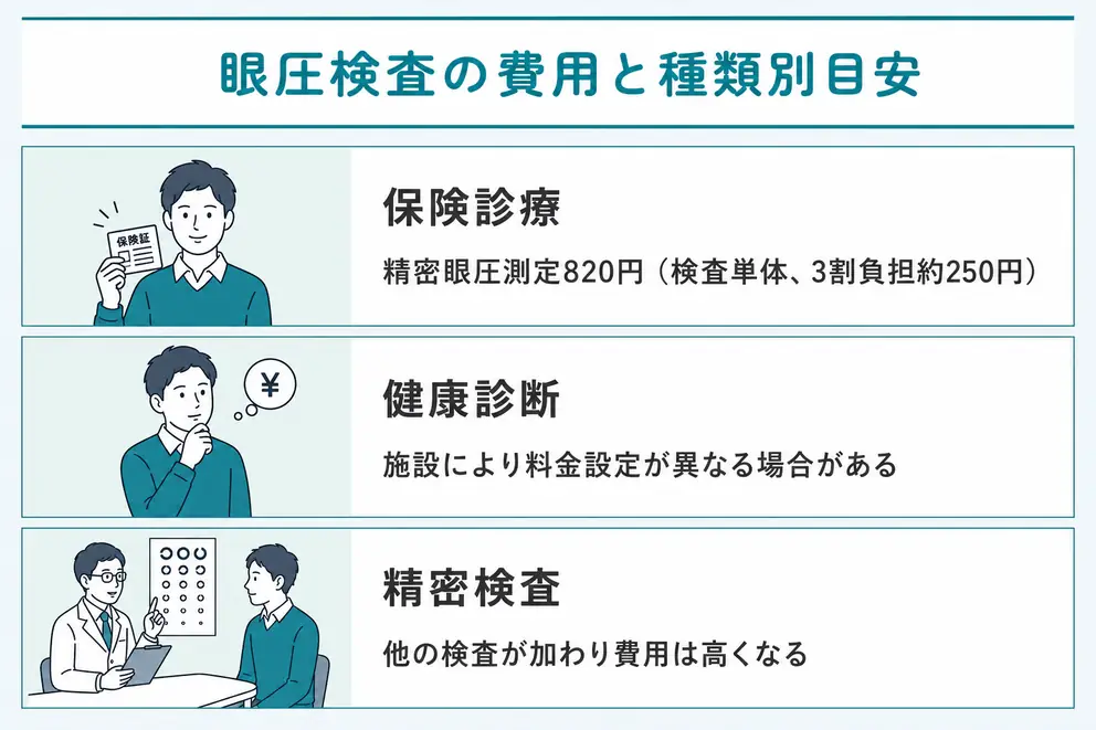 眼圧検査の費用は保険診療と健診で異なる