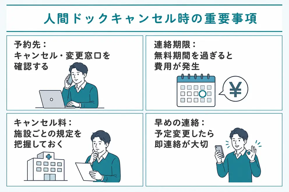 キャンセルが必要になったら予約規定を確認して早めに連絡する