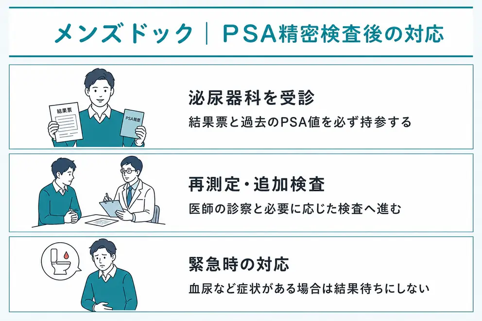 PSA値で精密検査を指示されたら泌尿器科を受診する