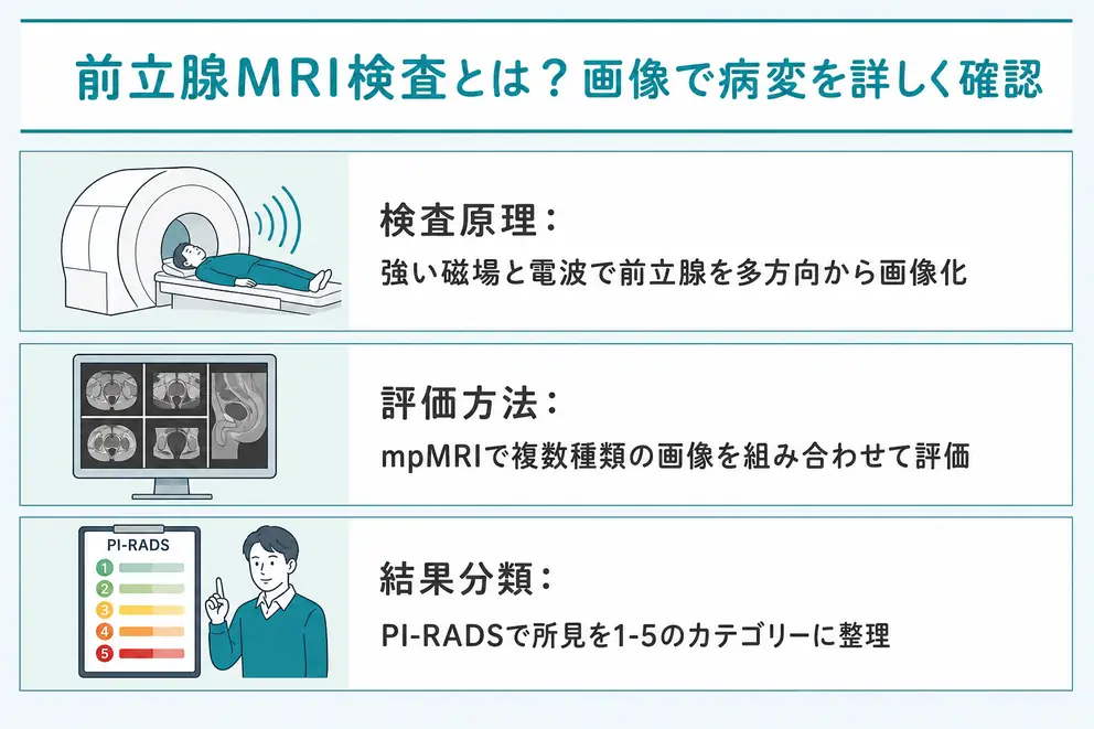 前立腺MRI検査は疑わしい病変の位置や広がりを画像で確認する検査
