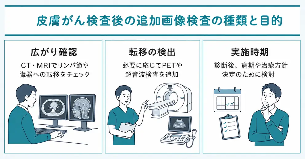 皮膚がんと診断された後は必要に応じて画像検査で広がりを確認する