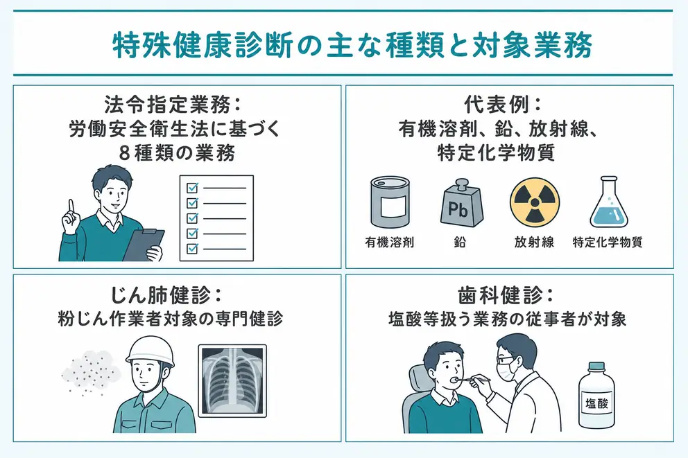 特殊健診の種類は8つの対象業務を軸に確認する