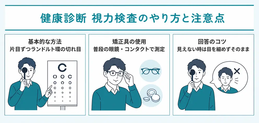 健康診断で行う視力検査のやり方